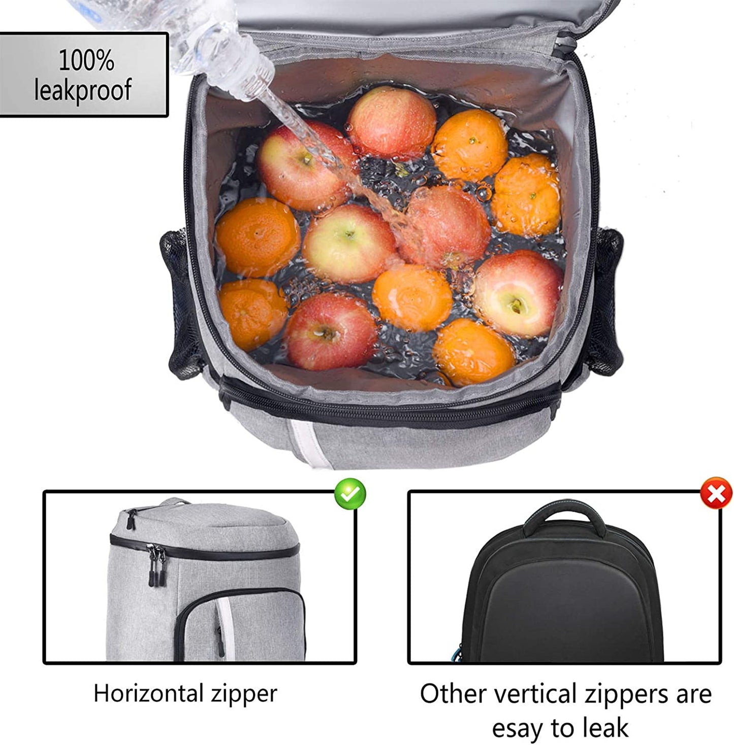 Ultimate Leakproof Insulated Backpack Cooler - Lightweight Soft Cooler for Beach, Camping, Picnics & More - Holds 30 Cans!