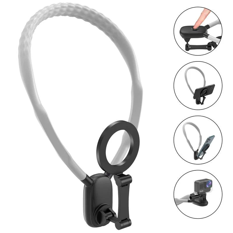 Revolutionary Magnetic Neck Mount for Smartphones - Perfect for Hands-Free Vlogging and Capturing Your Adventures!