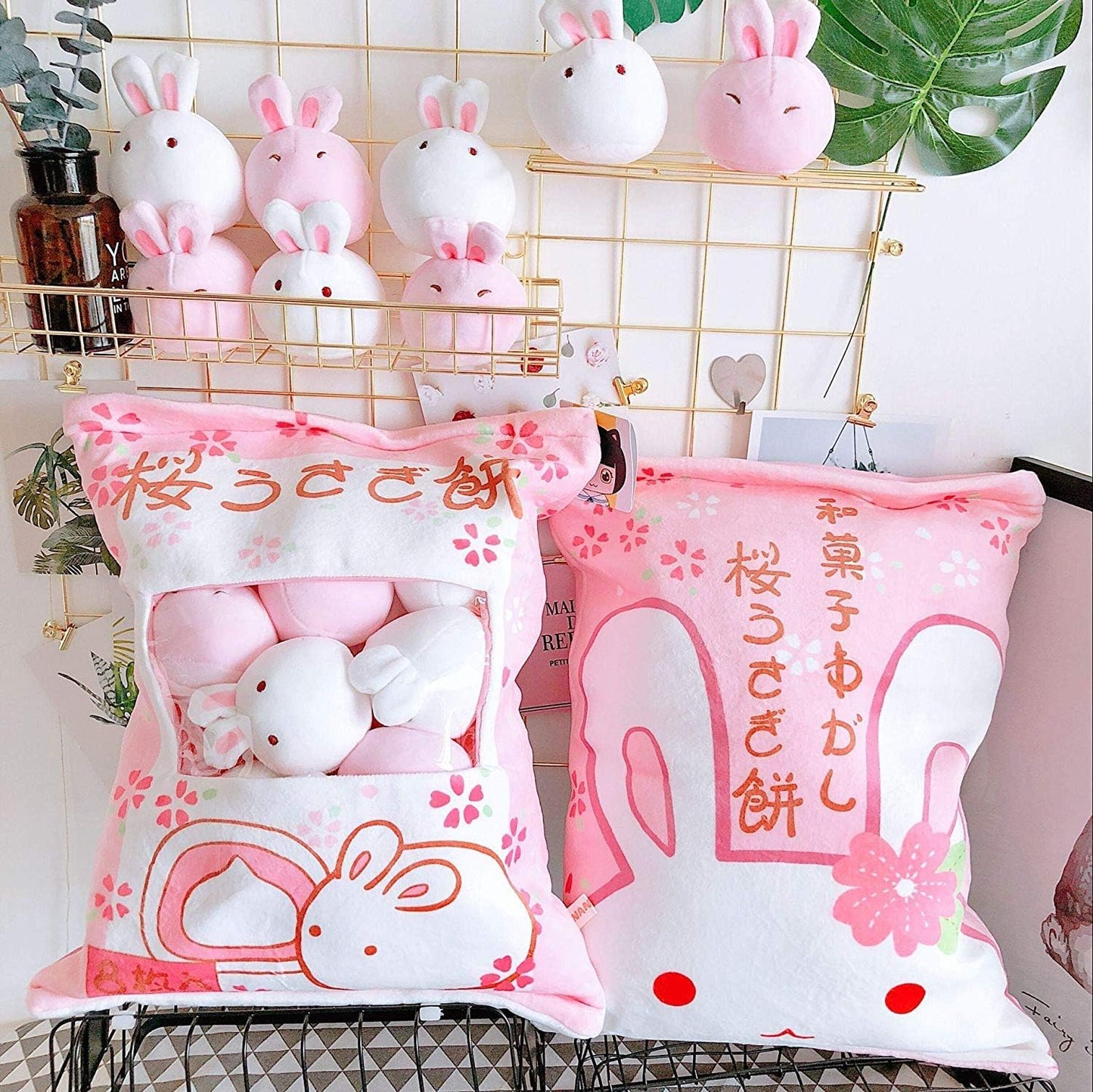 Cute Plush Pillow Throw Pillow Removable Stuffed Animal Toys Creative Gifts for Girls (Bunny)