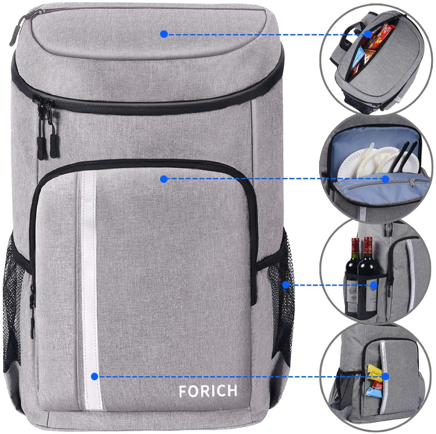 Ultimate Leakproof Insulated Backpack Cooler - Lightweight Soft Cooler for Beach, Camping, Picnics & More - Holds 30 Cans!