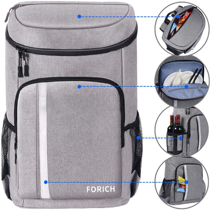 Ultimate Leakproof Insulated Backpack Cooler - Lightweight Soft Cooler for Beach, Camping, Picnics & More - Holds 30 Cans!