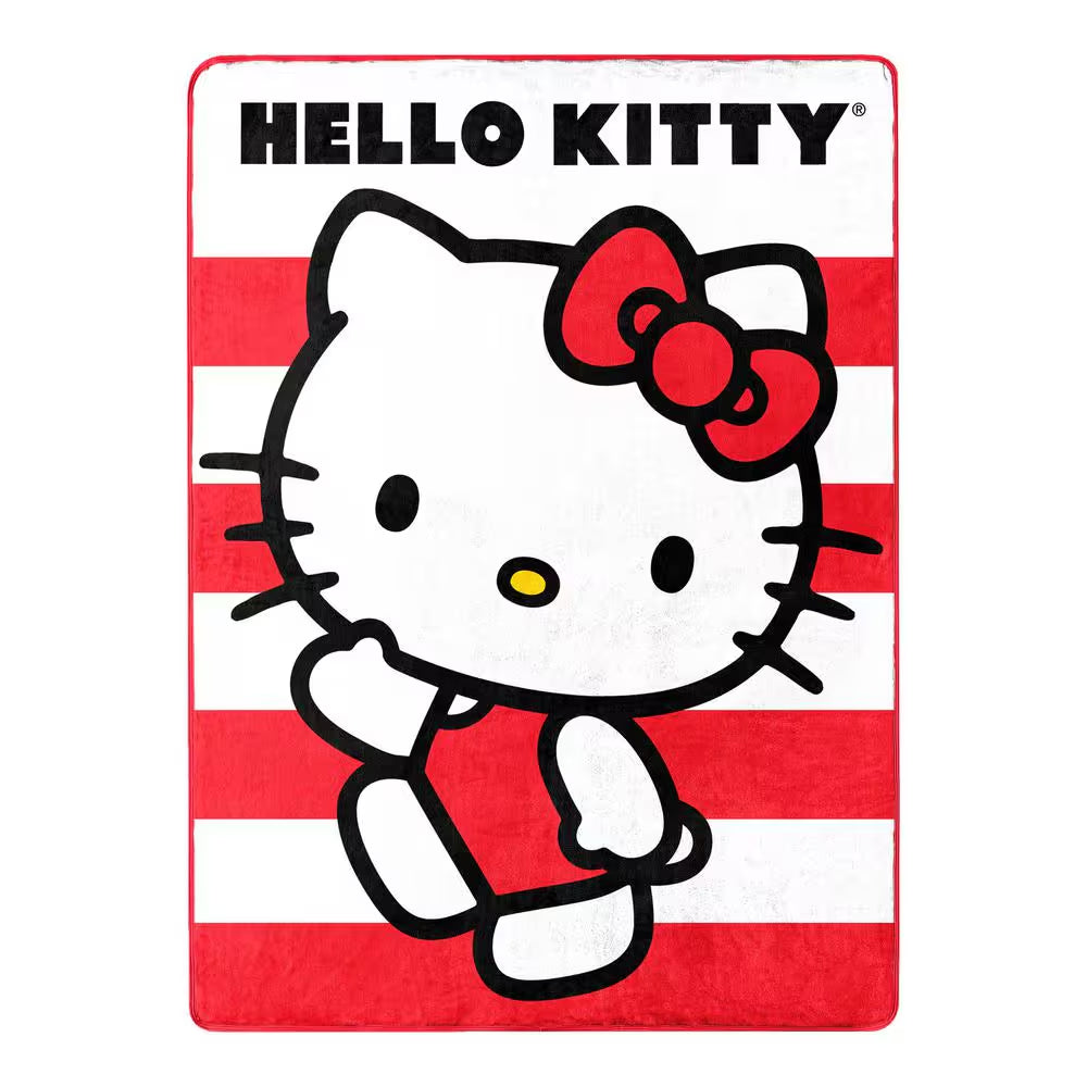 Hello Kitty Waving Stripes Silk Touch Multi-Colored Throw Blanket