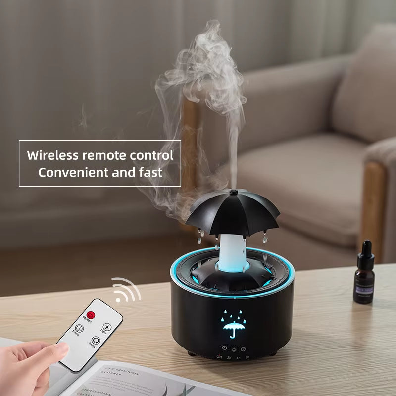 Creative Umbrella Water Drop Air Humidifier with Colorful Light Raindrop Aroma Essential Oil Diffuser Aromatherapy