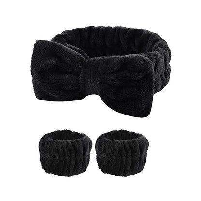 Elevate Your Skincare Routine with Our Adorable 3-Piece Spa Wristband & Headband Set - Perfect for Makeup and Face Washing!