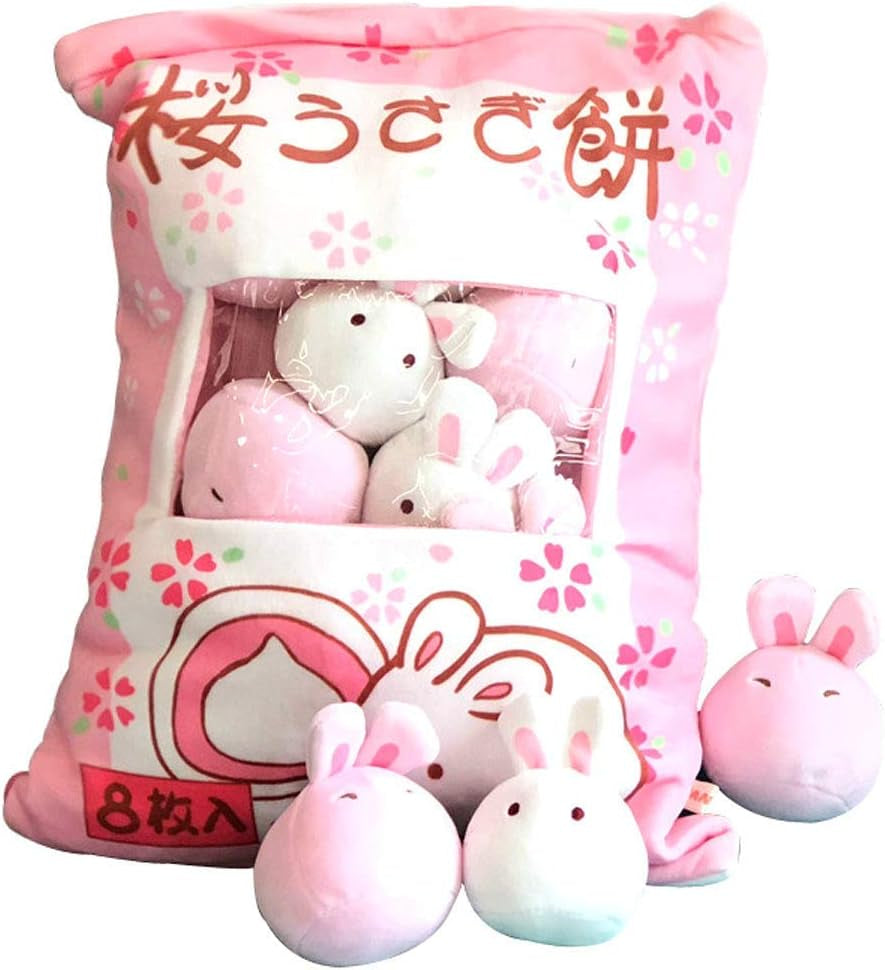 Cute Plush Pillow Throw Pillow Removable Stuffed Animal Toys Creative Gifts for Girls (Bunny)