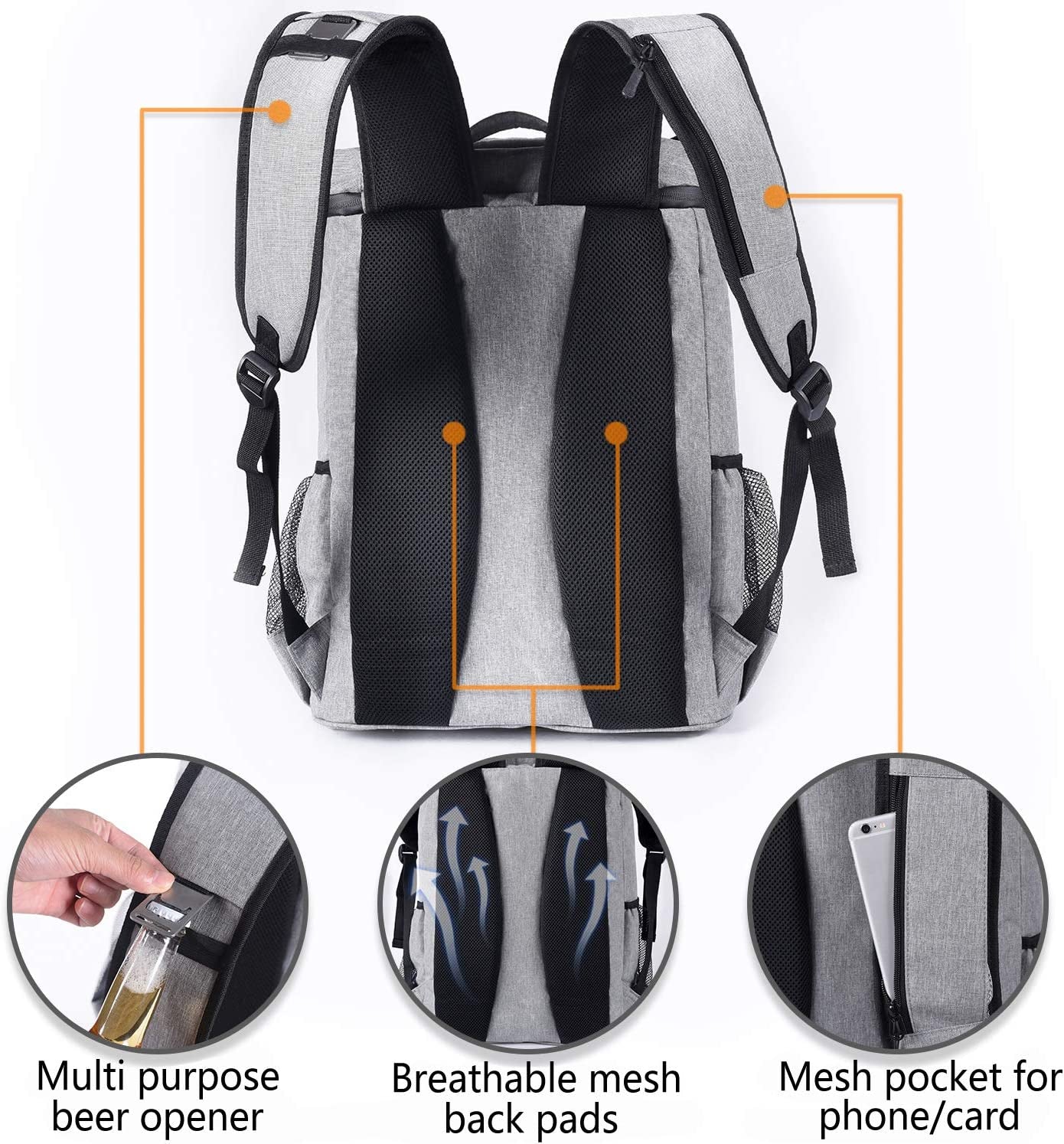 Ultimate Leakproof Insulated Backpack Cooler - Lightweight Soft Cooler for Beach, Camping, Picnics & More - Holds 30 Cans!