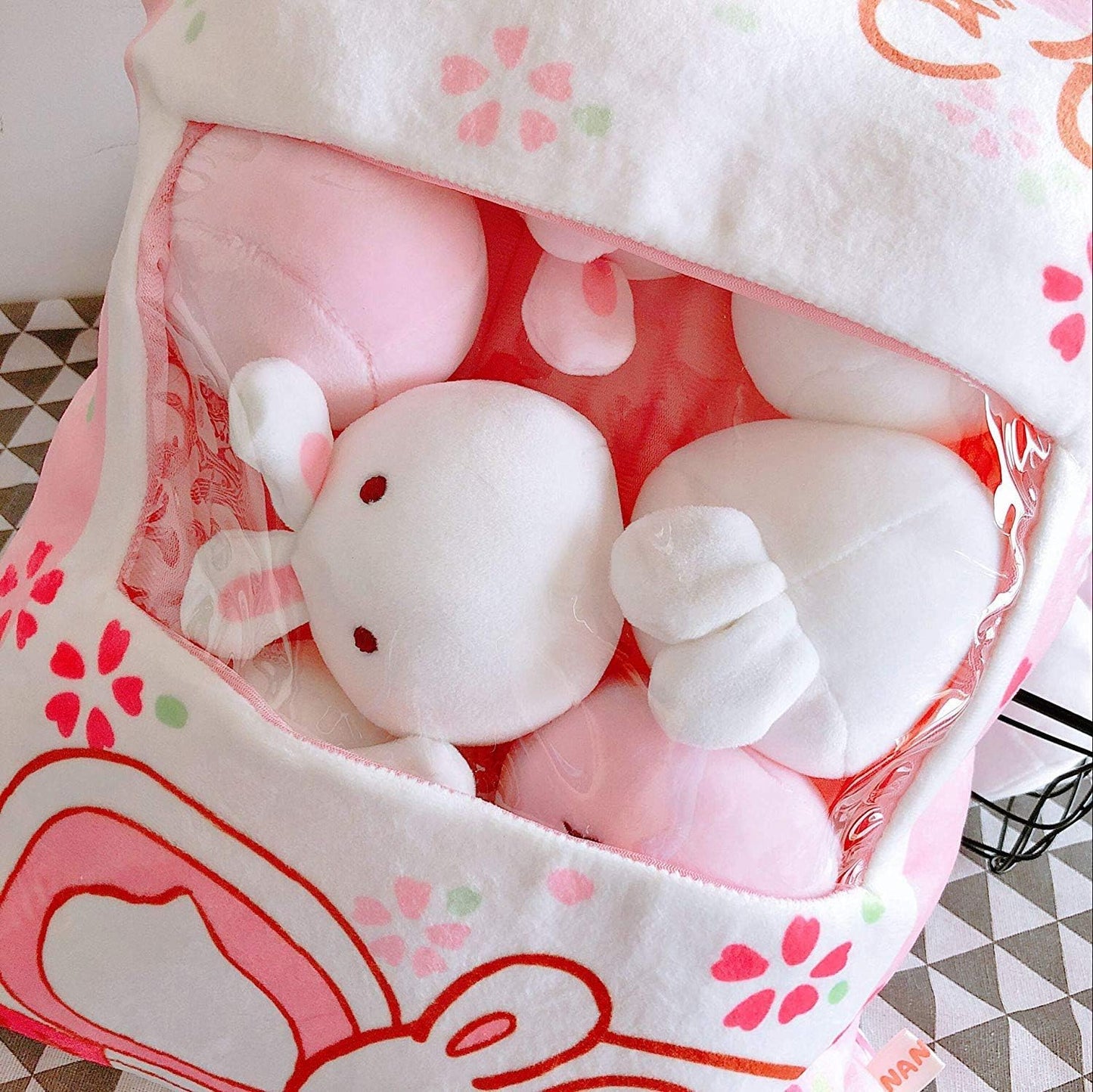 Cute Plush Pillow Throw Pillow Removable Stuffed Animal Toys Creative Gifts for Girls (Bunny)